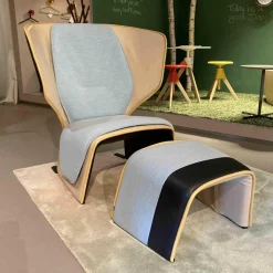 Sessel Gender 570 12 Melange Leder Schwarz Beige Gelb Ice Kissen Stoff Gerrit