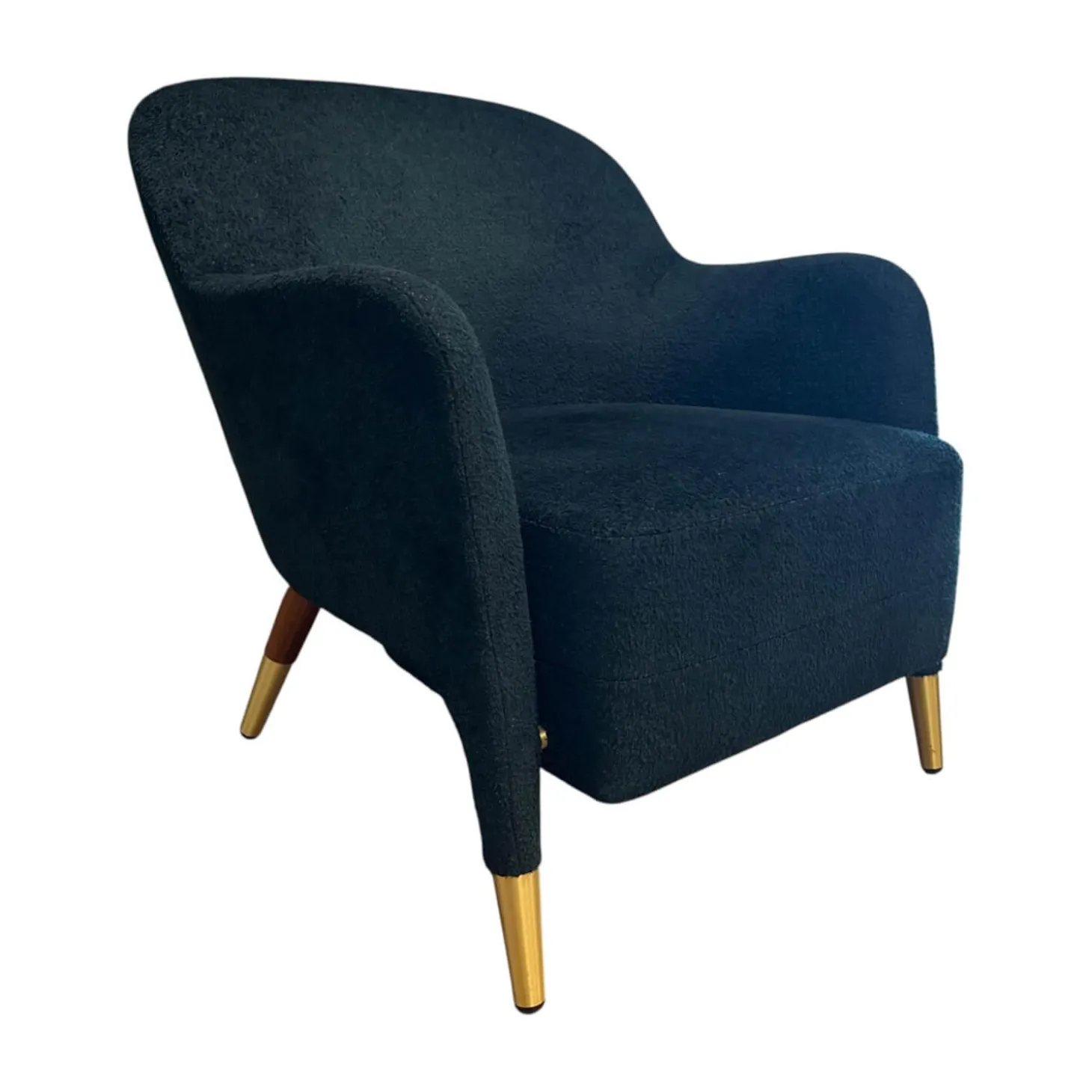 Sessel Gio Ponti D 151 4 Bezug Stoff Wonder WG488 Blue Petrol Blau Korpus Amerikanisch Nussbaum