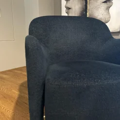 Sessel Gio Ponti D 151 4 Bezug Stoff Wonder WG488 Blue Petrol Blau Korpus Amerikanisch Nussbaum