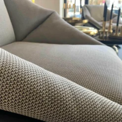 Sessel Grace Drehbar Stoff Cat.J Villa D'este 02 Grau Gestell Dunkelbraun