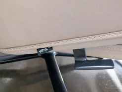 Sessel Grand Relax Leder Premium F Sand Beige Gestell Schwarz mit Ottoman