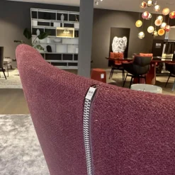 Sessel Grande Papilio Stoff 2521790 Adria Vinaccia Rot Untergestell Metallisiert Grau Lackiert Mit Hocker