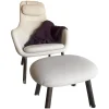 Sessel Hal Lounge Mit Ottoman Stoff Dumet 02 Beige Melange Füße Eiche Dunkel