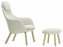 Sessel HAL Lounge Stoff Dumet Ivory Melange Beige mit Ottoman