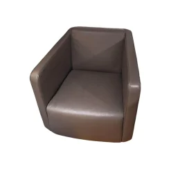 Sessel Hamo Mit Drehteller Leder XO Smart Basalt Grau Gestell Graphit Lackiert