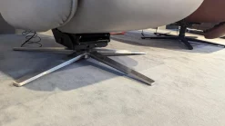 Sessel Hathi Leder Vivre Alu Grau Fuß V4 Edelstahl Mit Verstellung 2 Motorisch Und Aufstehhilfe Sowie Sitz und Rückenheitzung