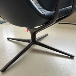 Sessel Healey Soft Bezug Leder Vintage Tourmaline Gestell Metall Bronziert