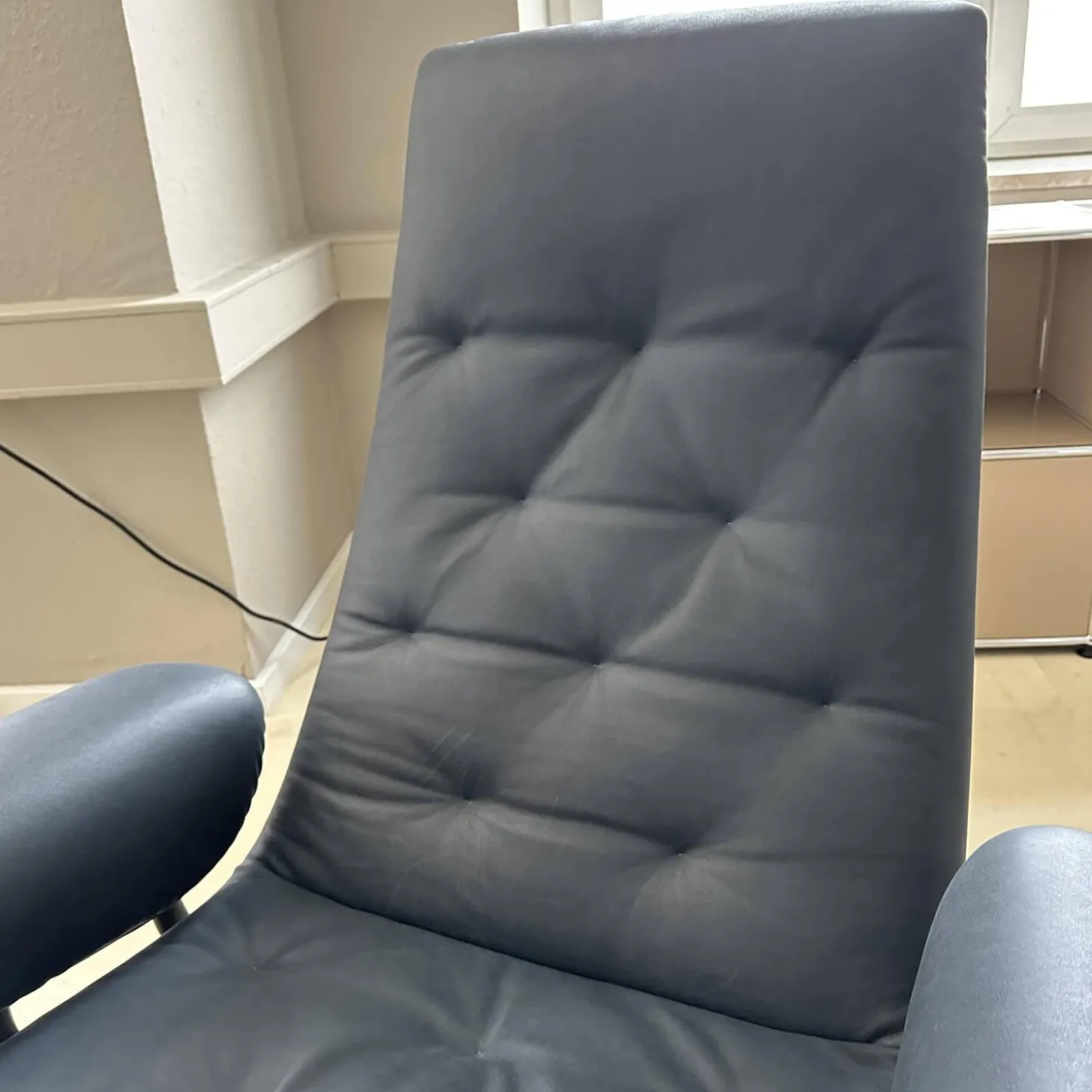 Sessel Healey Soft Bezug Leder Vintage Tourmaline Gestell Metall Bronziert