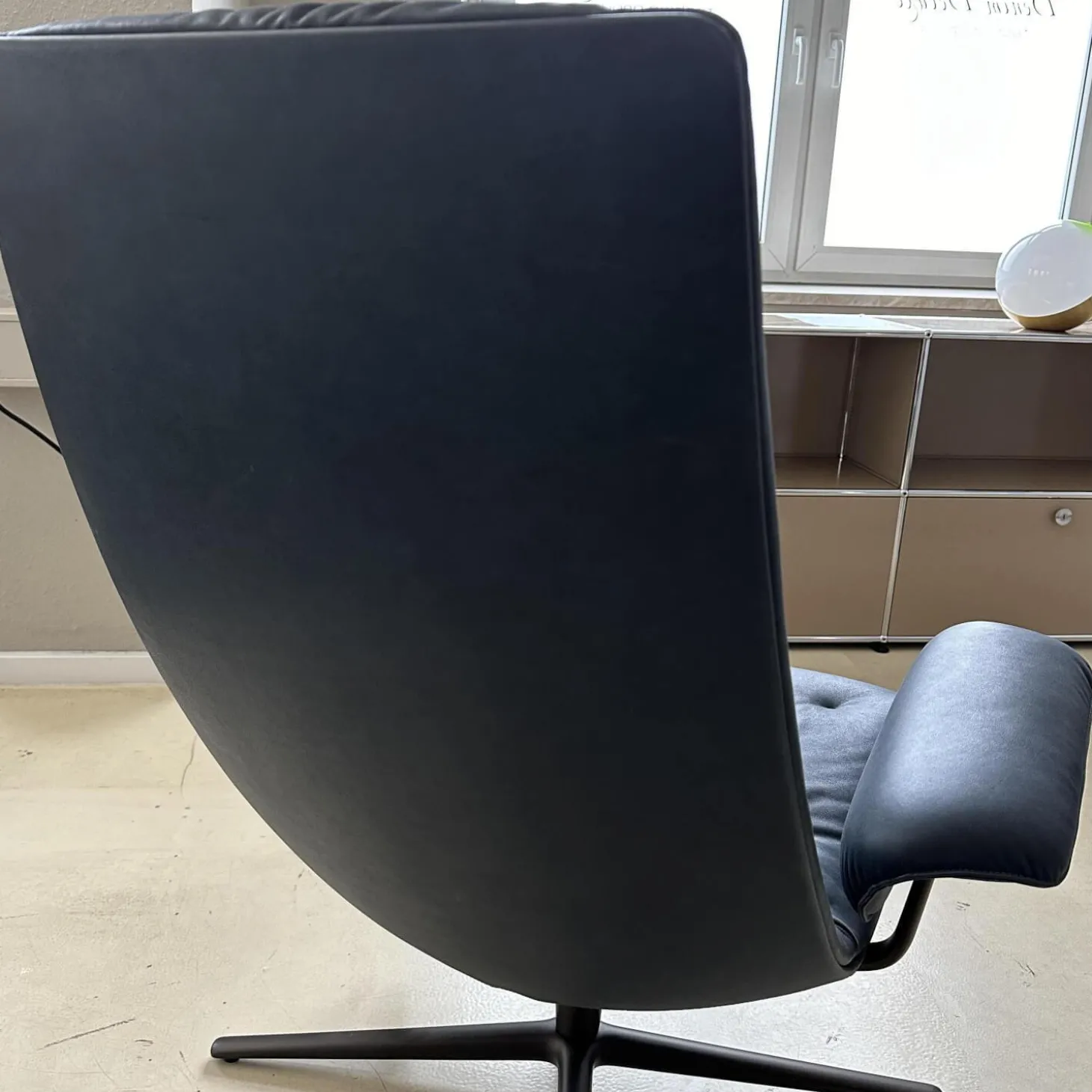 Sessel Healey Soft Bezug Leder Vintage Tourmaline Gestell Metall Bronziert