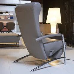 Sessel Helical Leder Senso Grau Gestell Chrom