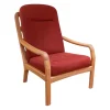 Sessel Hoch DY 1260H Stoff Comfort 0028 Rot Kernbuche Geölt