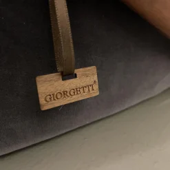 Sessel Hug Stoff Adamo&Eva 107 Antracite Gestell Nussbaumholz Dunkel Gebeizt