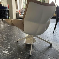 Sessel Husk Outdoor Mit Armlehne Bezug Stoff Sila Altrosa Gestell Aluminium Weiß Lackiert