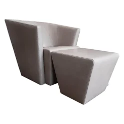 Sessel Ice Cube Leder Lolita Albero mit Hocker