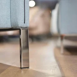 Sessel inkl. Hocker Modena 220 Bezug Stoff Prairie 2022 45 Hellblau Mit Biese Keder Leder Dunkelblau Inklusive Hocker Und Kissen