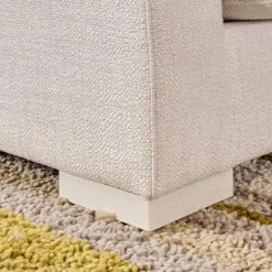 Sessel Inspiration Stoff Joell 1742-171 Weiß Grau Mit Blockfüße