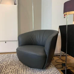 Sessel Ishino 195-10 Leder 55 1441 Basalt Grau