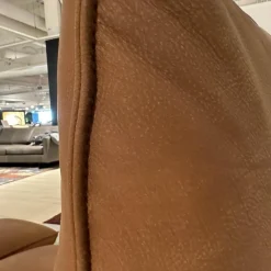 Sessel Isira Bezug Leder A-India Karme Beige Drehgestell Nickel Satiniert Inklusive Hocker