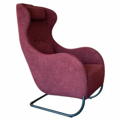 Sessel Jolly Stoff Hug Me 010 Weinrot Gestell Schwarz Grau Pulverbeschichtet mit Kopfkissen
