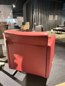 Sessel Kelly Leder Sierra 129 Rot Kufengestell Metall Inklusive Hocker