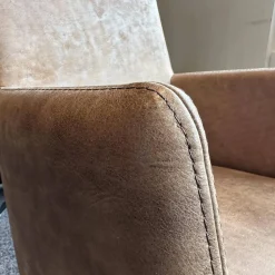 Sessel Lav Lamon Leder Kenia Braun Drehgestell Edelstahl