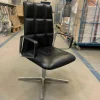 Sessel Leadchair Leder Elen 65 Black 1230 4-Fuß-Kreuz Aluminium