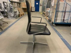Sessel Leadchair Leder Elen 65 Black 1230 4-Fuß-Kreuz Aluminium