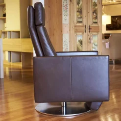 Sessel Leder Classic Braun Drehteller Metall