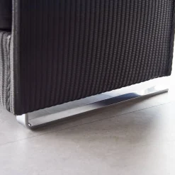 Sessel Leder Und Stoff Schwarz Gestell Metall Chrom Schwingend