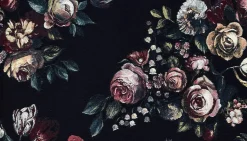 Sessel Leya Wingback Chair Stoff Smart Bougogne Rot Außen Gobelin mit Ottoman