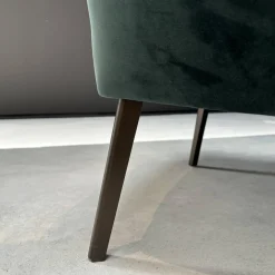 Sessel Lilou Stoff Allure Velvet Forest 085 Grün Gestell Metall Rauchbraun Mit Rückenkissen