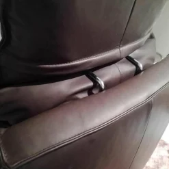 Sessel Lineo Leder Nature Dark Brown PG X mit Kopfstütze und Hocker