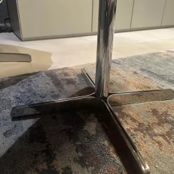 Sessel Lomo Stoff Samt Dunkelblau Gestell Verchromt Inklusive Hocker