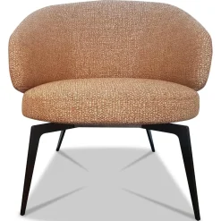Sessel Lounge Chair Bice Stoff DD TDD81 Sarin Orange Füße Bronzefarben