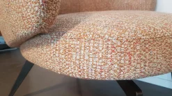 Sessel Lounge Chair Bice Stoff DD TDD81 Sarin Orange Füße Bronzefarben