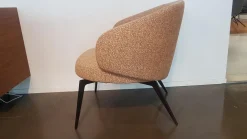 Sessel Lounge Chair Bice Stoff DD TDD81 Sarin Orange Füße Bronzefarben