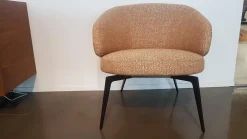 Sessel Lounge Chair Bice Stoff DD TDD81 Sarin Orange Füße Bronzefarben