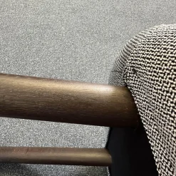 Sessel Lounge Chair HAL Stoff Credo 120 Salt'n Pepper Schwarz Weiß Untergestell Eiche Dunkel Mit Ottoman