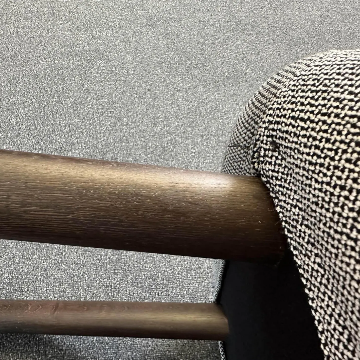 Sessel Lounge Chair HAL Stoff Credo 120 Salt'n Pepper Schwarz Weiß Untergestell Eiche Dunkel Mit Ottoman