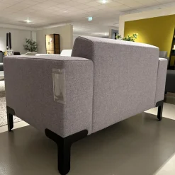 Sessel Loveseat Foldy Stoff Tonica 633 Grau Füße Stahl Schwarz RAL9005