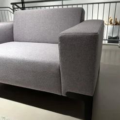 Sessel Loveseat Foldy Stoff Tonica 633 Grau Füße Stahl Schwarz RAL9005