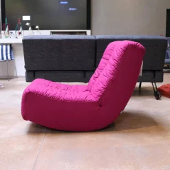 Sessel Lucky 1 Basic Rocking Chair Stoff Wollfilz Zyklam