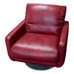 Sessel Mademoiselle Leder Z75 12 Merlot Rot Fuß Drehteller F19 Matt Inklusive Kopfstützenverstellung