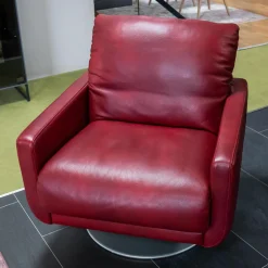 Sessel Mademoiselle Leder Z75 12 Merlot Rot Fuß Drehteller F19 Matt Inklusive Kopfstützenverstellung