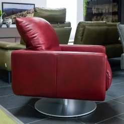 Sessel Mademoiselle Leder Z75 12 Merlot Rot Fuß Drehteller F19 Matt Inklusive Kopfstützenverstellung