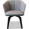 Sessel Marla Armchair High Stoff Grau Lederrücken