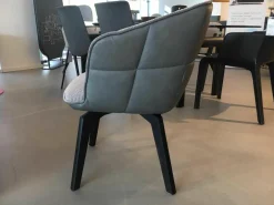 Sessel Marla Armchair High Stoff Grau Lederrücken