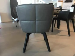 Sessel Marla Armchair High Stoff Grau Lederrücken