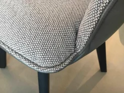 Sessel Marla Armchair High Stoff Grau Lederrücken