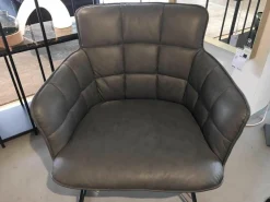 Sessel Marla Easy Chair Nappaleder Grau Harfengestell Pulverbeschichtet